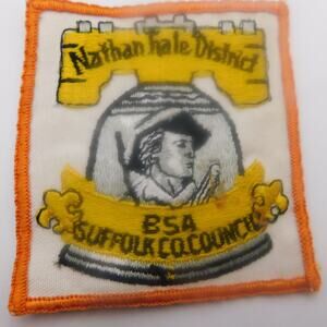 BSA Nathan  Hale District Suffolk County Patch Antique Mid 1960's